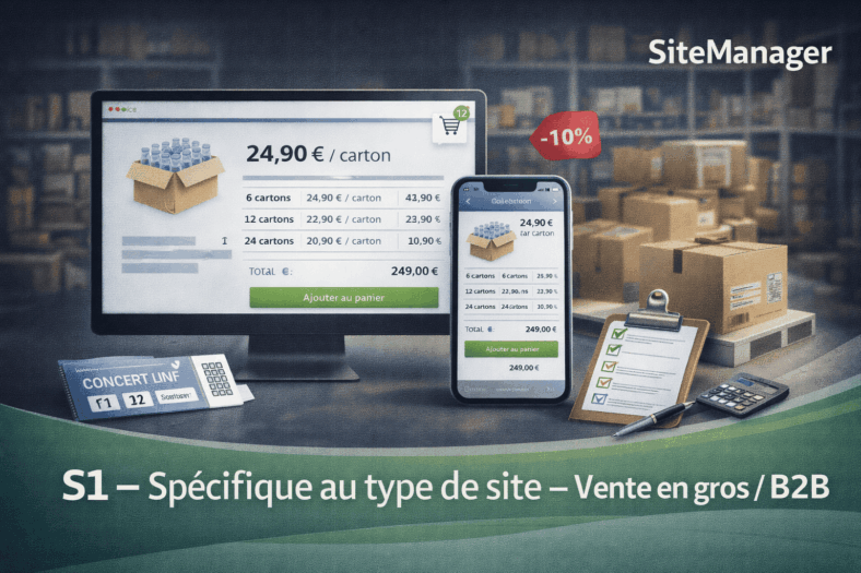 S1 – Spécifique au type de site – Vente en gros / B2B